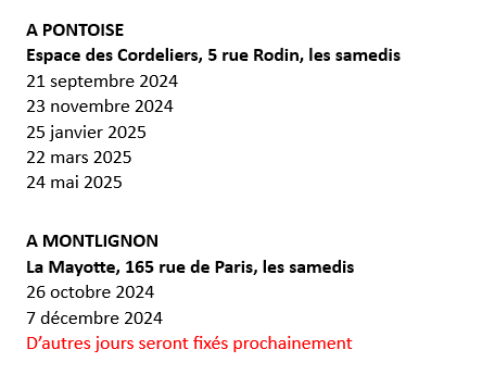 Calendrier des Réunions Conviviales 2024 - 2025 UNAFAM 95